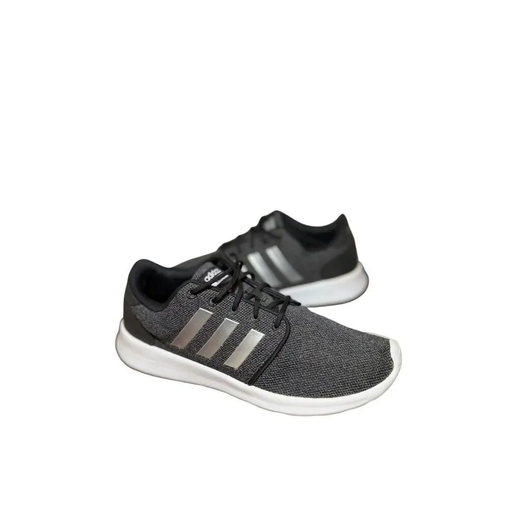 adidas Kids Black with Silver Stripe Cloudfoam Sneaker